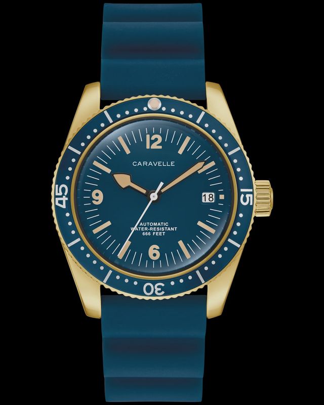 Caravelle Men's Sea Hunter Automatic Blue Dial Watch