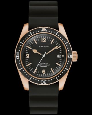 Caravelle Men's Sea Hunter Automatic Black Dial Watch