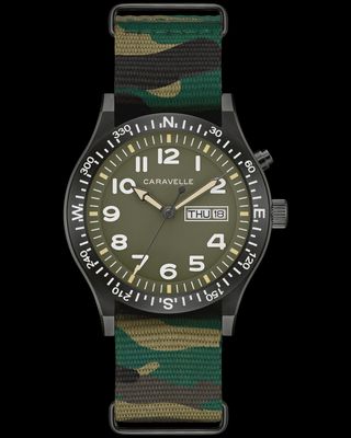 Caravelle Men's Camouflage Field Watch