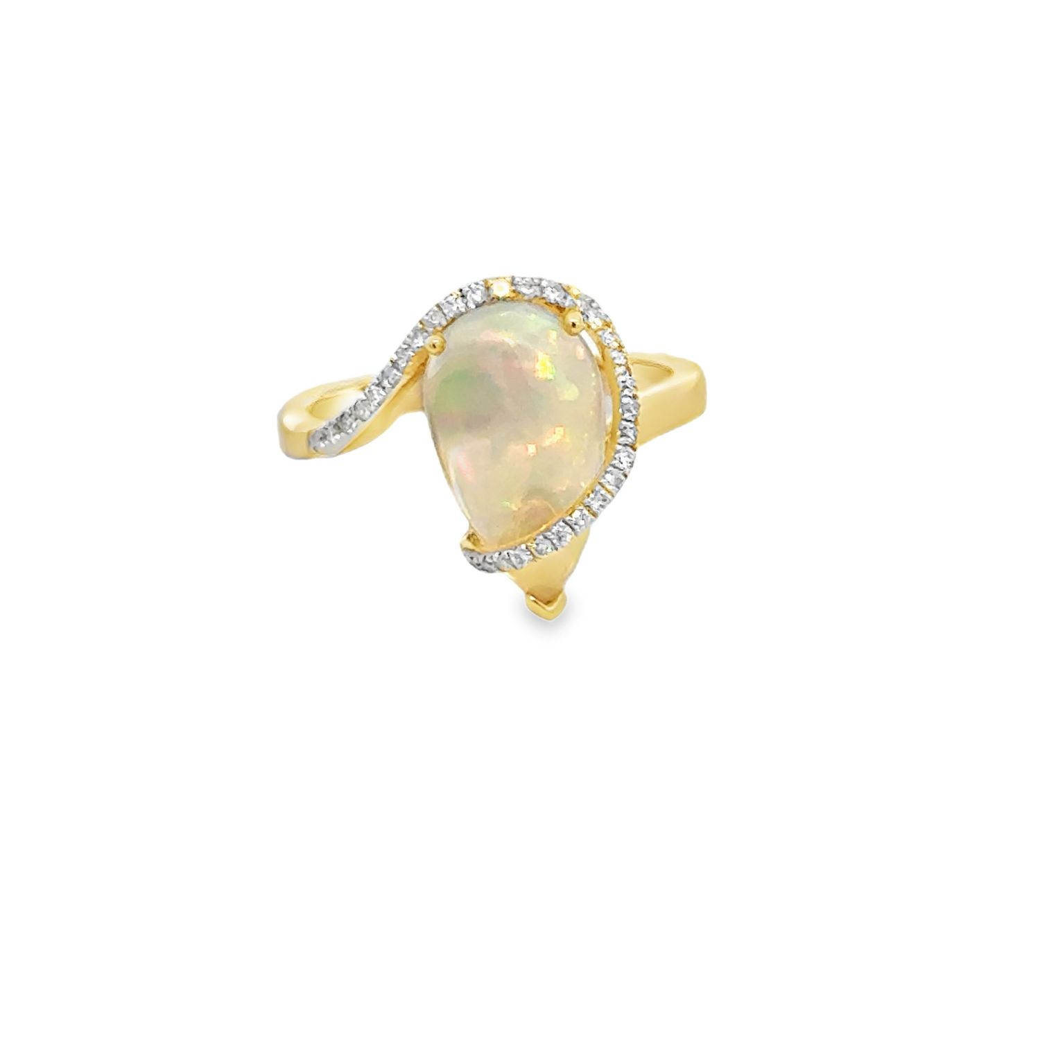14k YG 1.55ct Opal & 0.16ctw Diamond Ring 14k YG 1.55ct Opal & 0.16ctw Diamond Ring