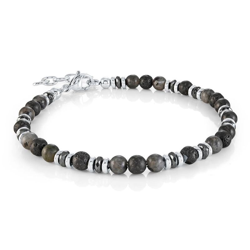 Men's 4mm Lava Eagle's Eye Bead Bracelet