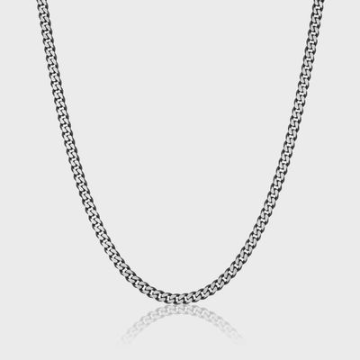 Stainless Steel Black Brushed Cuban Chain 5.5mm
