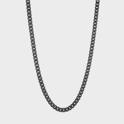 Black IP Stainless Steel Matte 4.6mm Curb Chain 22"