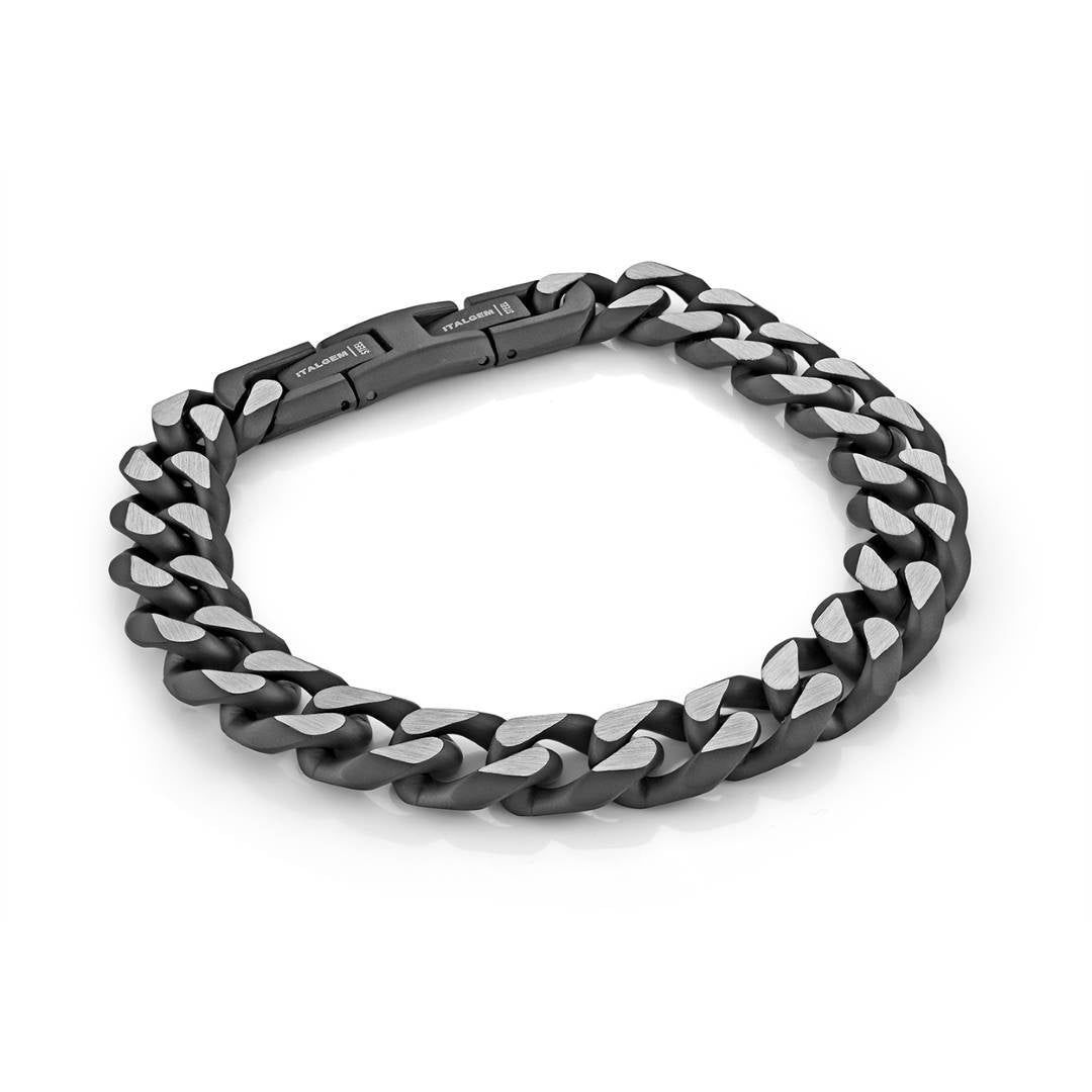 Stealth‑Edge Matte Black Curb Bracelet — 11mm, Adjustable 8 + 0.5"