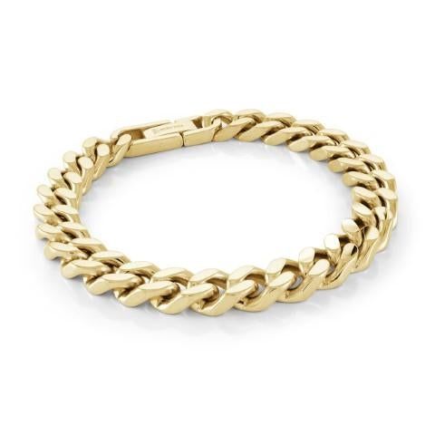 Sovereign‑Curb Gold IP Bracelet — 9.4mm, 8.5"