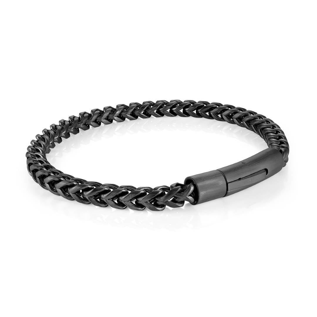 Shadow‑Franco Black IP Stainless Steel Bracelet — 5mm, 8"