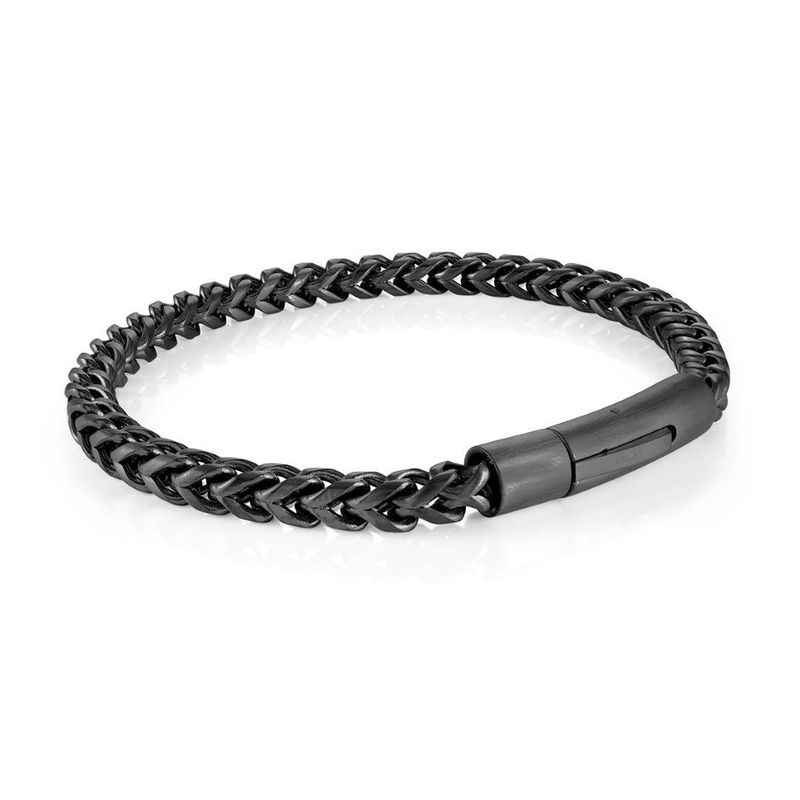 Shadow‑Franco Black IP Stainless Steel Bracelet — 5mm, 8"