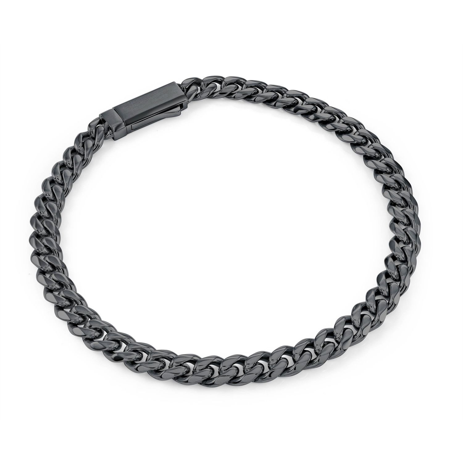 Midnight‑Curb Black IP Stainless Steel Bracelet — 4.6mm, 8"