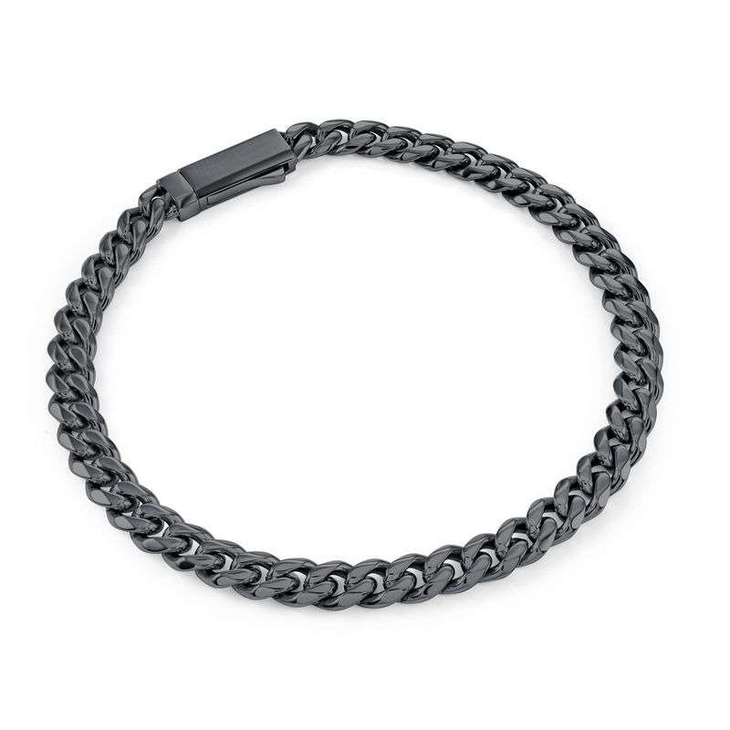 Midnight‑Curb Black IP Stainless Steel Bracelet — 4.6mm, 8"