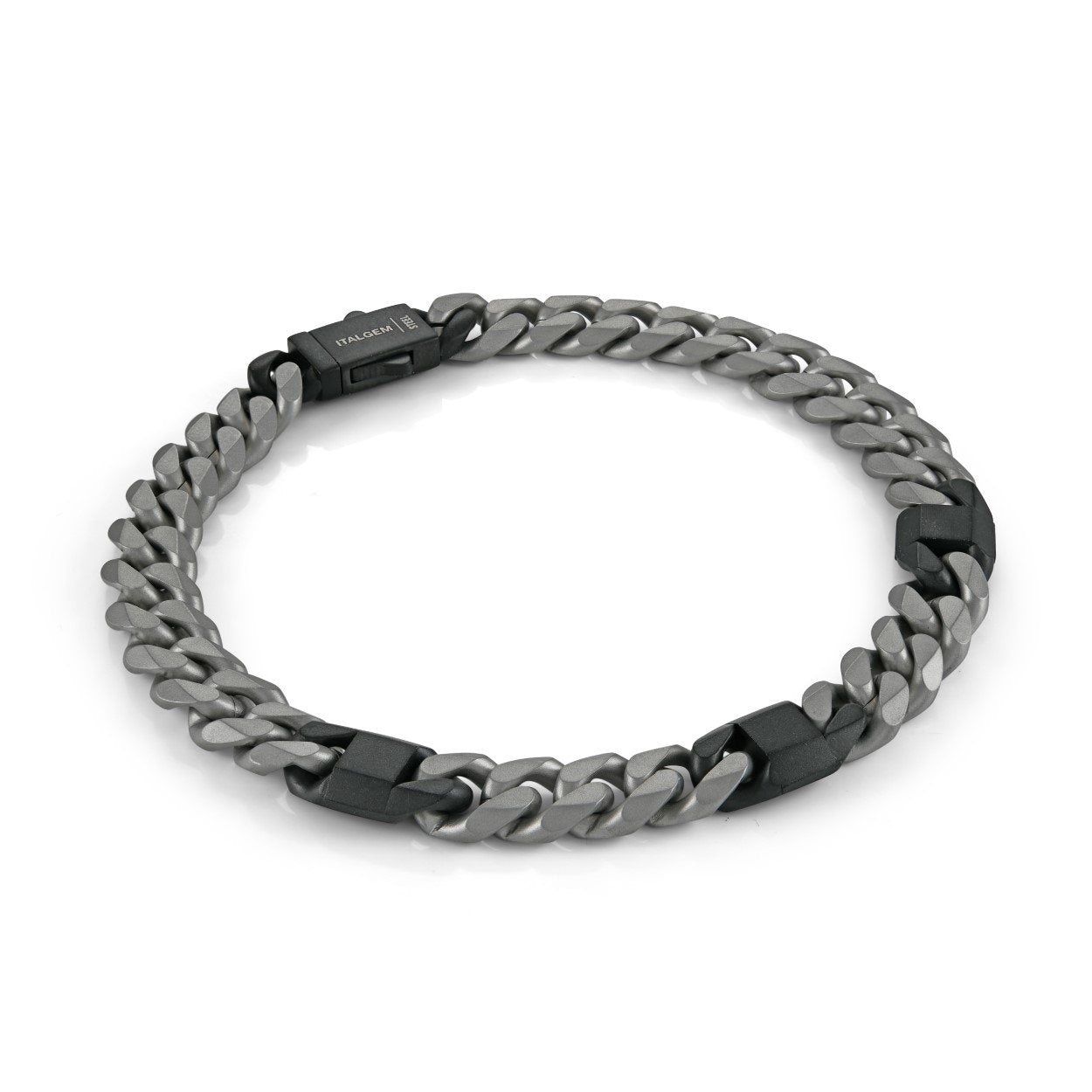 Matte Obsidian 8mm Curb Chain Bracelet