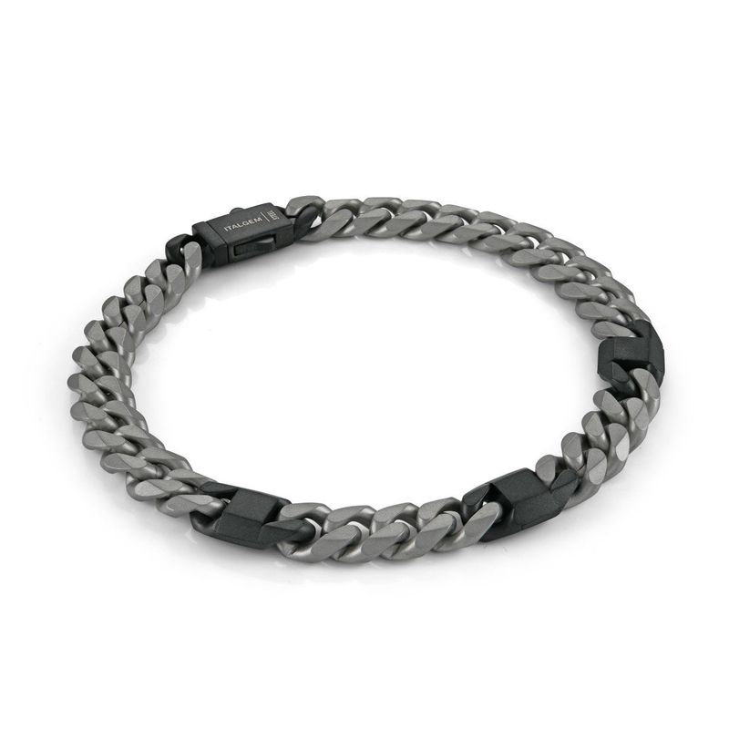 Matte Obsidian 8mm Curb Chain Bracelet