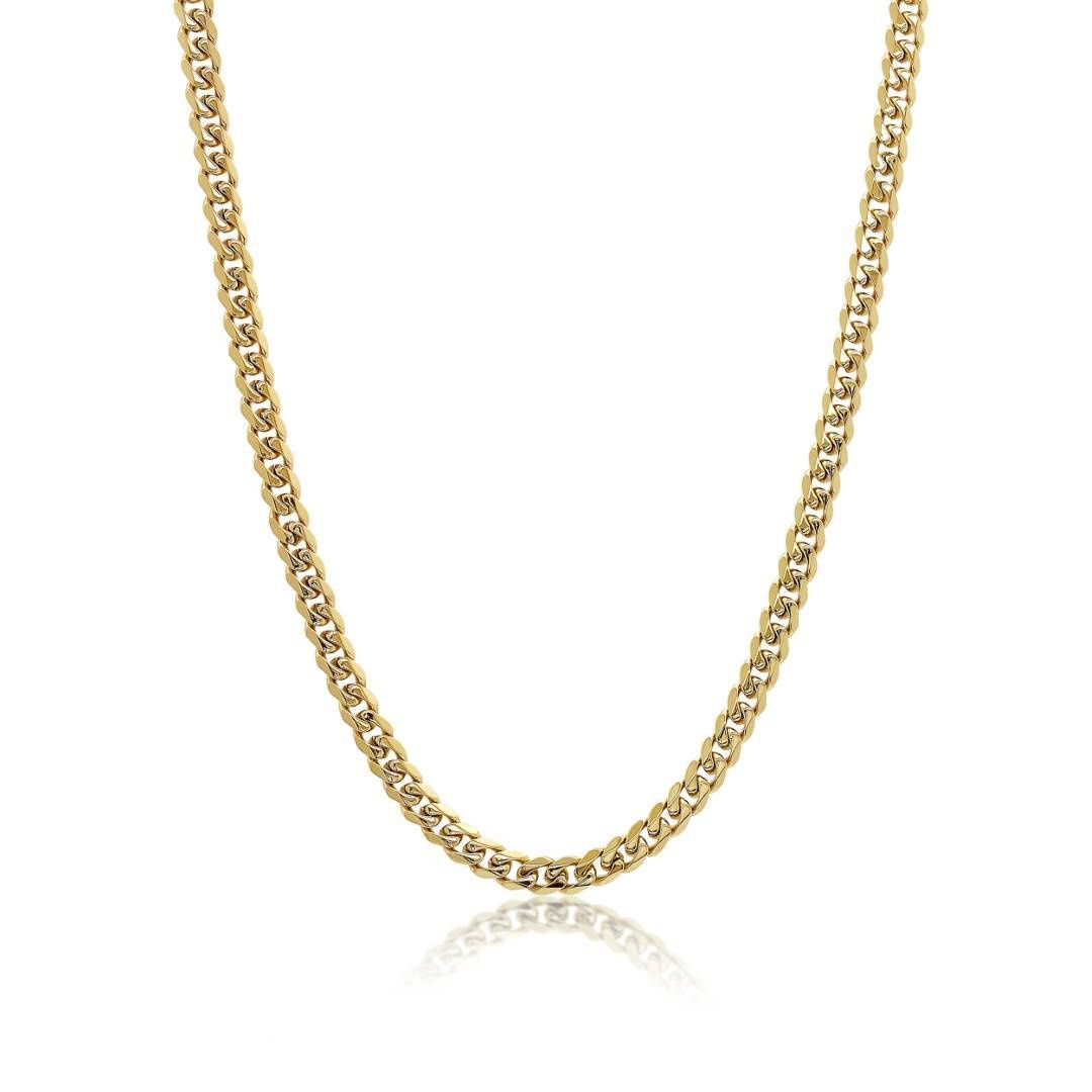 Polished 6mm Gold Ion-Plated Curb Chain – 22" Stainless Steel