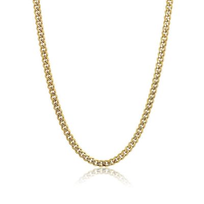 Polished 6mm Gold Ion-Plated Curb Chain – 22" Stainless Steel