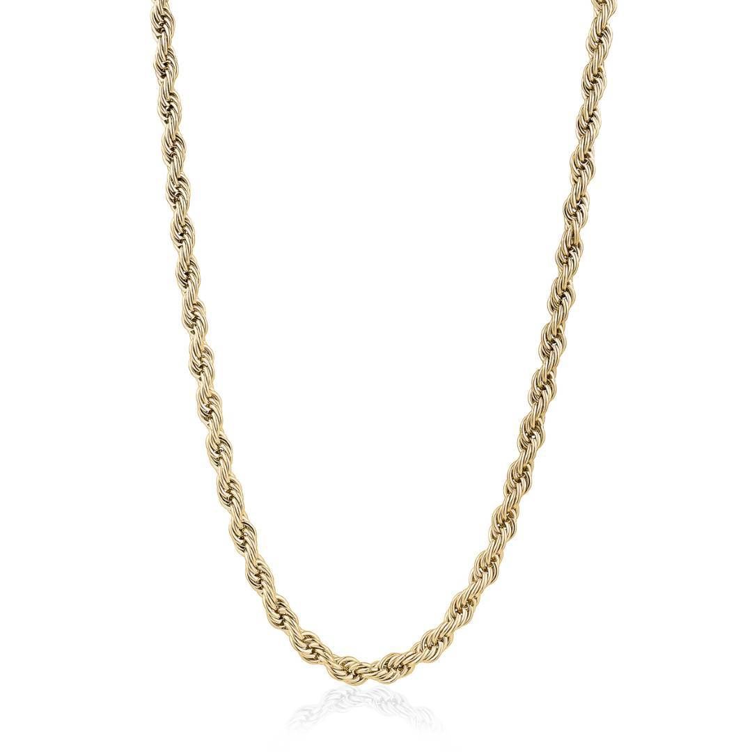 Gold Ion-Plated 22" Rope Chain – 6mm Stainless Steel