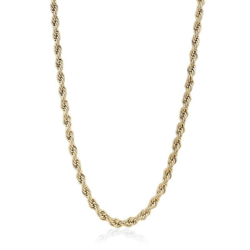 Gold Ion-Plated 22" Rope Chain – 6mm Stainless Steel