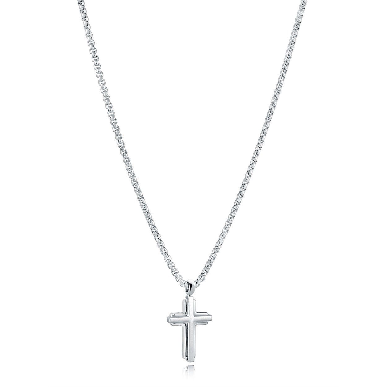 Juniors Mini Cross-in-Cross Necklace – Stainless Steel