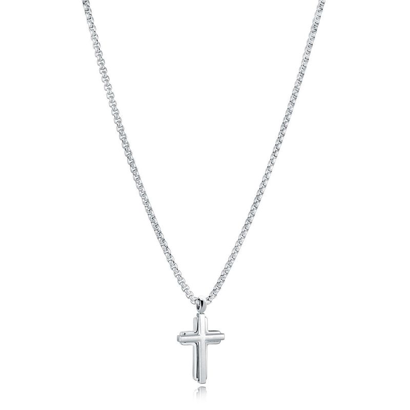 Juniors Mini Cross-in-Cross Necklace – Stainless Steel