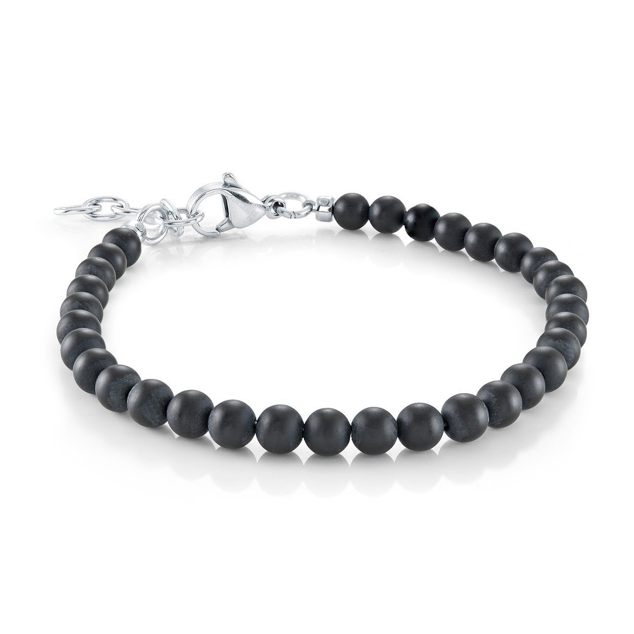 Juniors Matte Onyx Bead Bracelet – 4mm Stainless Steel