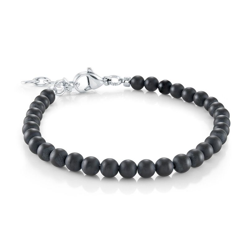 Juniors Matte Onyx Bead Bracelet – 4mm Stainless Steel