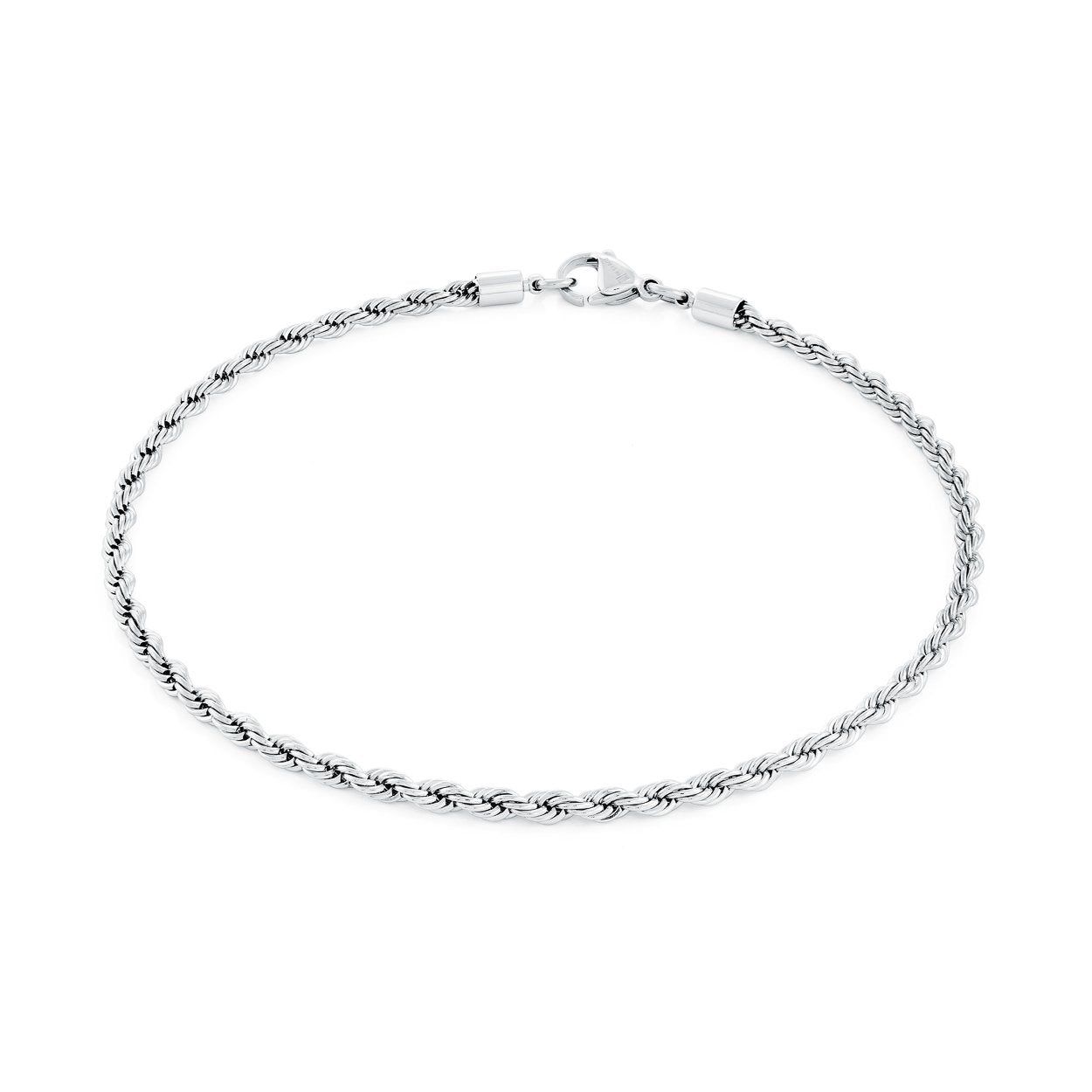 Juniors Polished Rope Bracelet – 3mm Stainless Steel