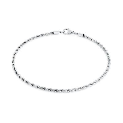 Juniors Polished Rope Bracelet – 3mm Stainless Steel
