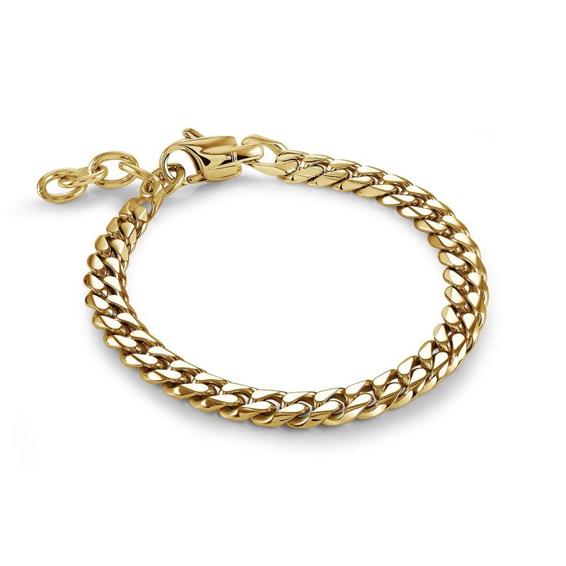 Juniors Gold Curb Bracelet – 6mm Stainless Steel