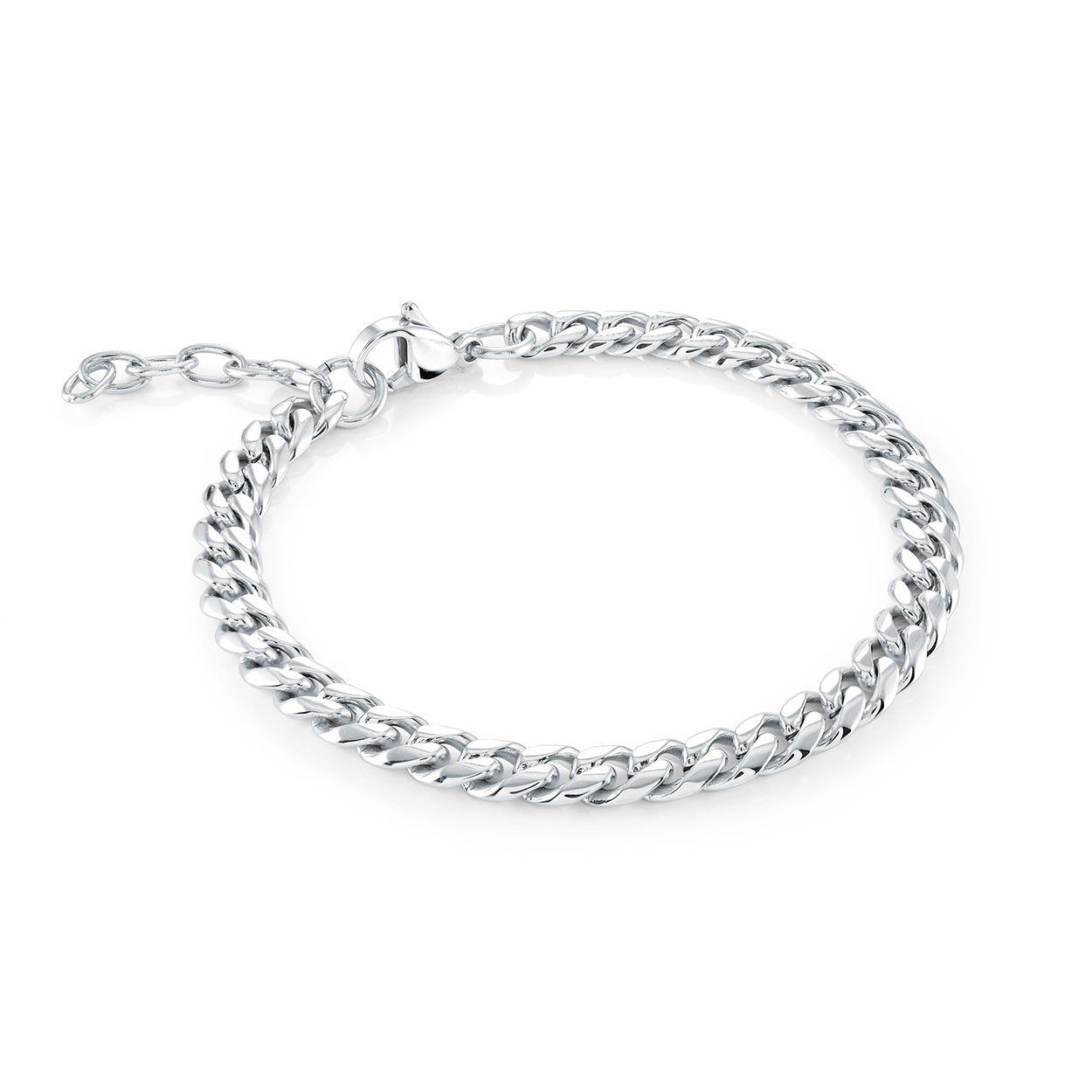 Juniors Polished Curb Bracelet – 4.6mm Stainless Steel