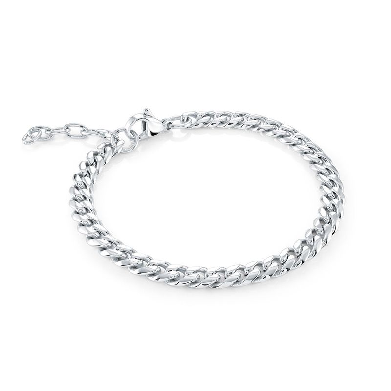 Juniors Polished Curb Bracelet – 4.6mm Stainless Steel