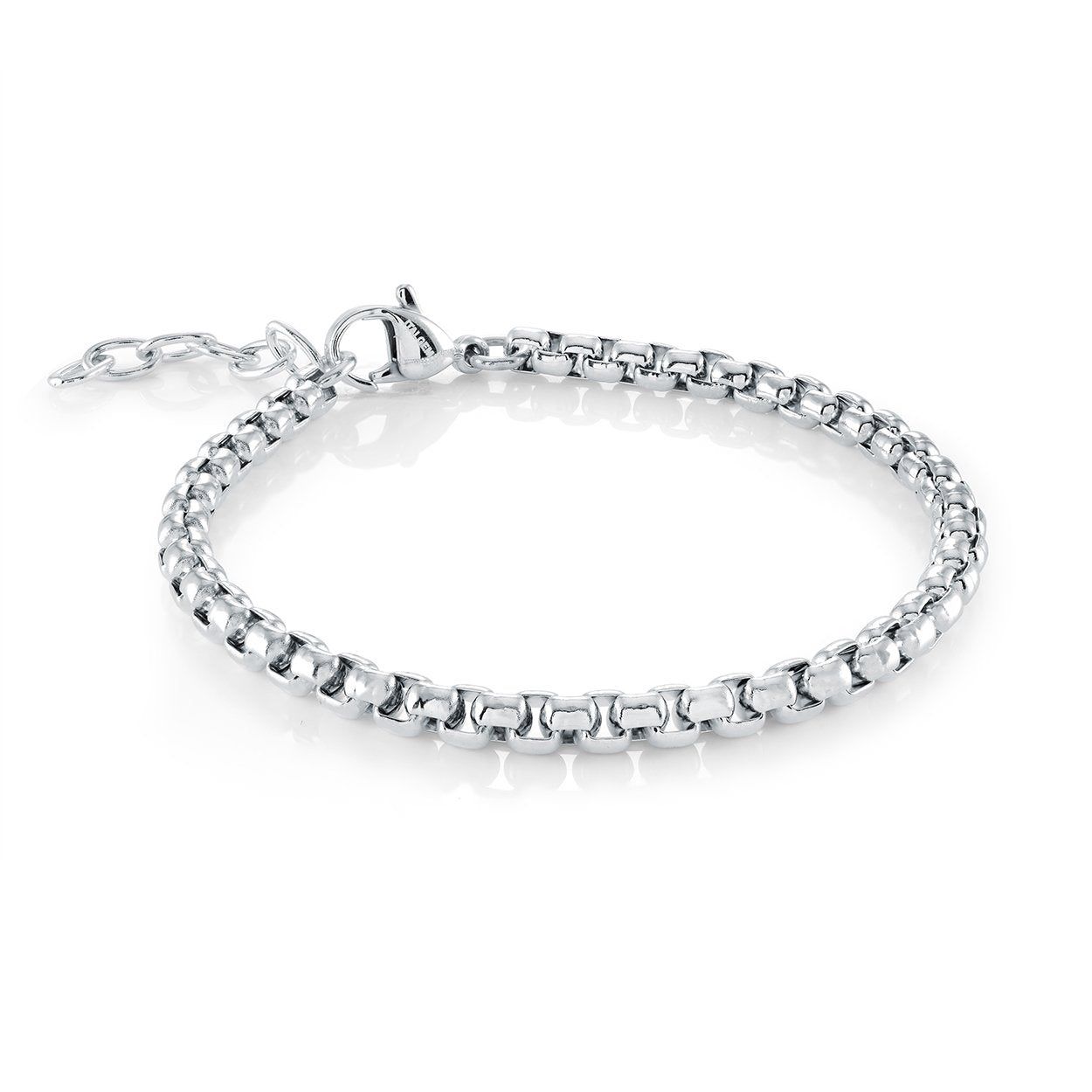 Juniors Polished Round Box Bracelet – 3.5mm Stainless Steel
