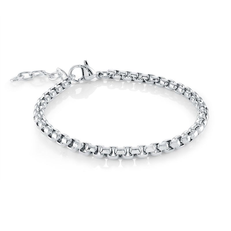Juniors Polished Round Box Bracelet – 3.5mm Stainless Steel