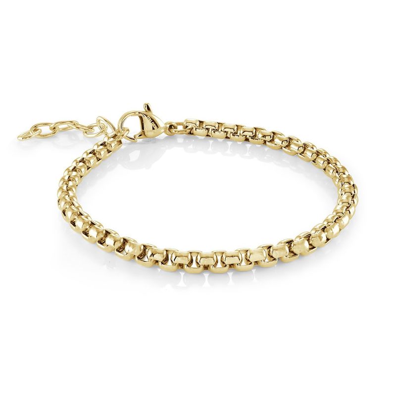 Juniors Gold Round Box Bracelet – 3.5mm Stainless Steel