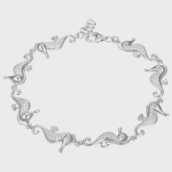 .925 SS Seahorse Link Bracelet