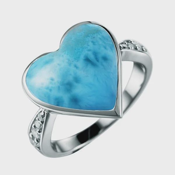 .925 SS Larimar Heart Ring