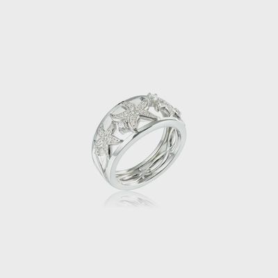 .925 SS 0.34ctw Topaz Starfish Band