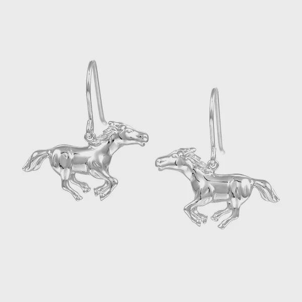 .925 SS Galloping Horse Drop Earrings