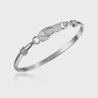 .925 SS 0.53ctw Topaz Pavé Flip Flop Bangle