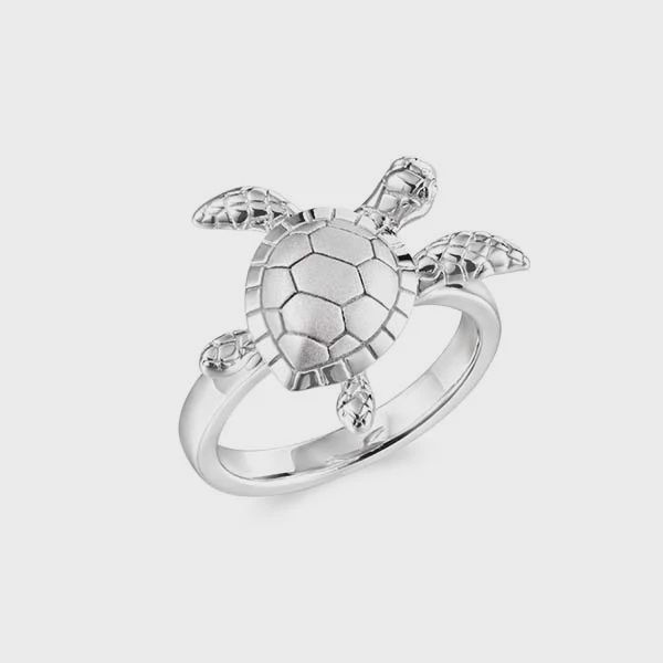 .925 SS 0.01ctw Topaz Turtle Ring