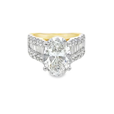 14k YG 6.70ctw Lab Diamond Engagement Ring