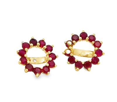 14K YG 1.03ctw Ruby Earstud Jackets