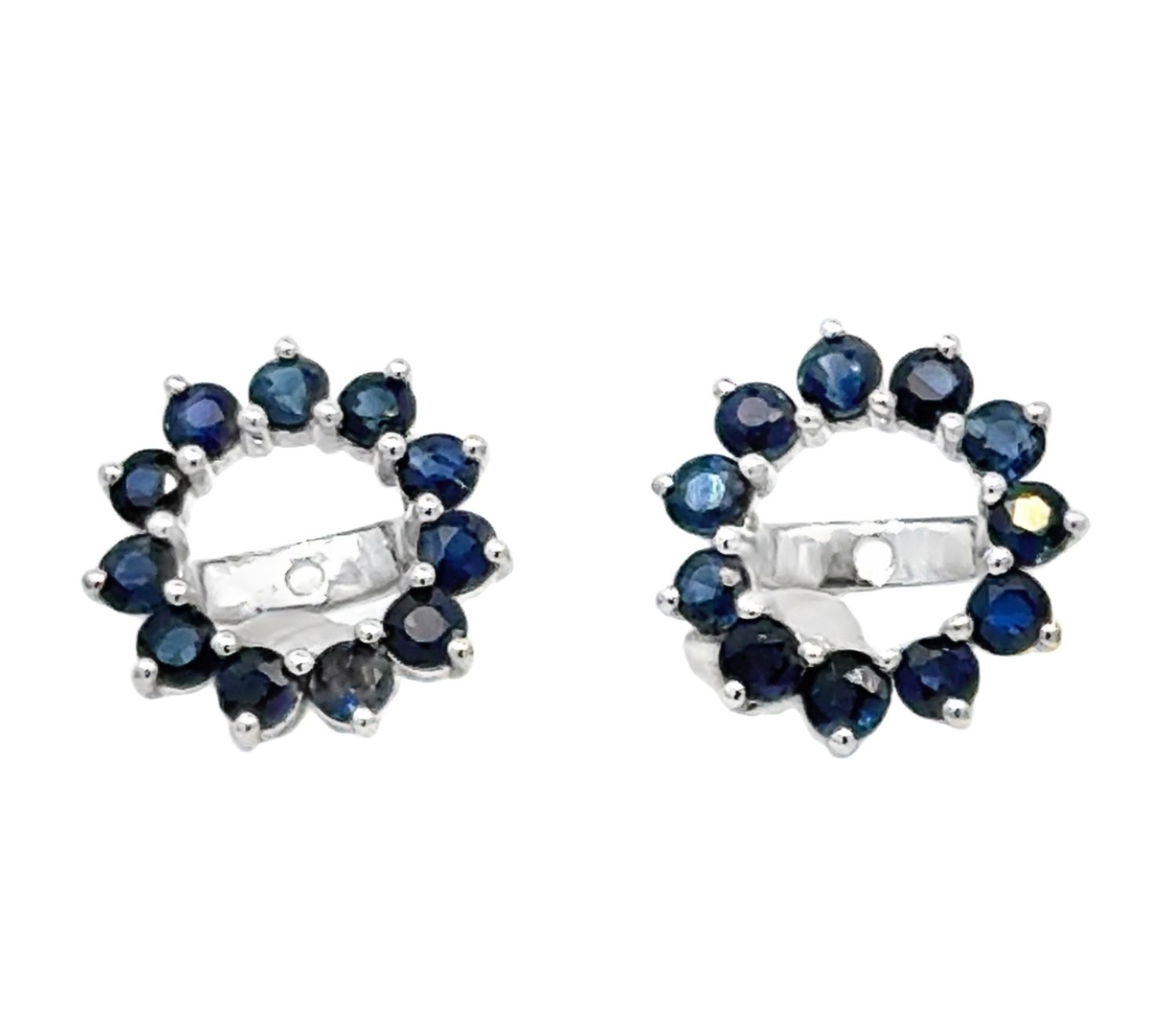 14K WG 1.07ctw Sapphire Earstud Jackets