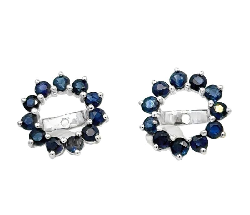 14K WG 1.07ctw Sapphire Earstud Jackets