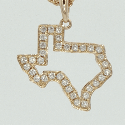 14K YG 0.24 ctw Diamond Texas Pendant