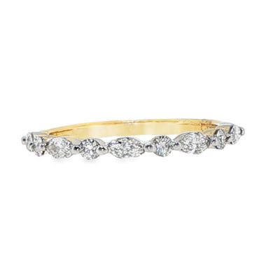 10k YG 0.45ctw Round & Marquise Lab Diamond Band
