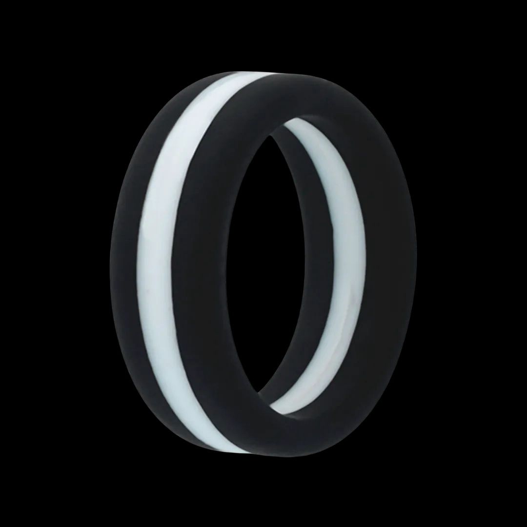 Silicone 7.5mm Honor Series Bands, Color: White, Ring Size: Size 8