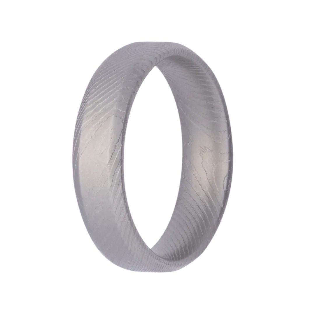 6mm Bevel Fog Damascus Men's Ring