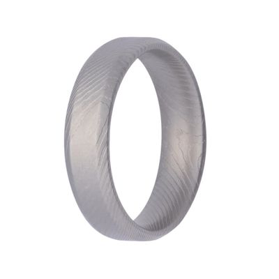 6mm Bevel Fog Damascus Men's Ring