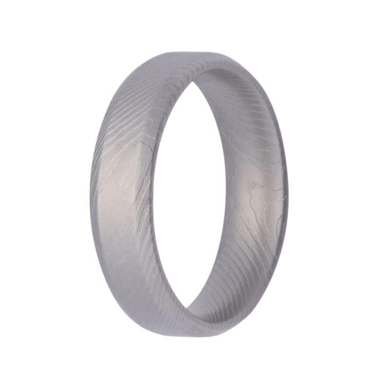 6mm Bevel Fog Damascus Men's Ring