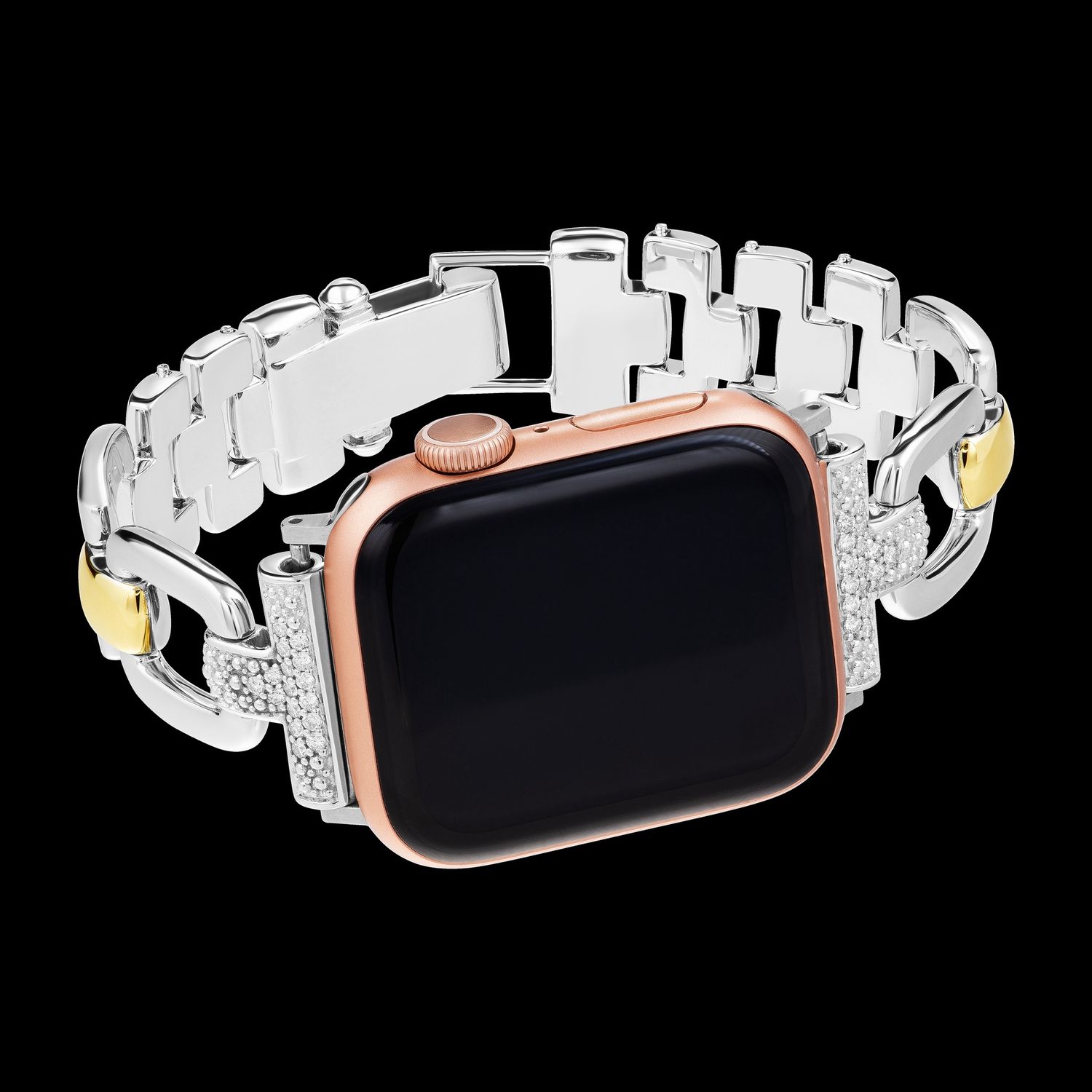 SS Link Watch 0.47ctw diamond & 14k YG Accent Ladie's Watch Band