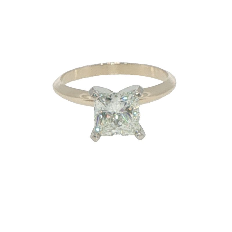 14k YG 1.54ct Princess Diamond Engagement Ring