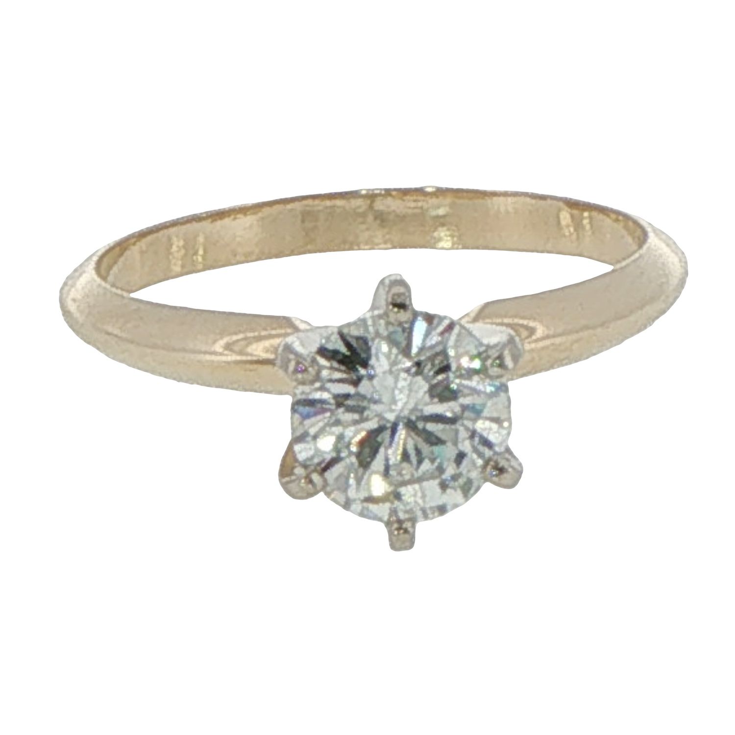 14k 2-tone 1ct Solitaire Engagement Ring